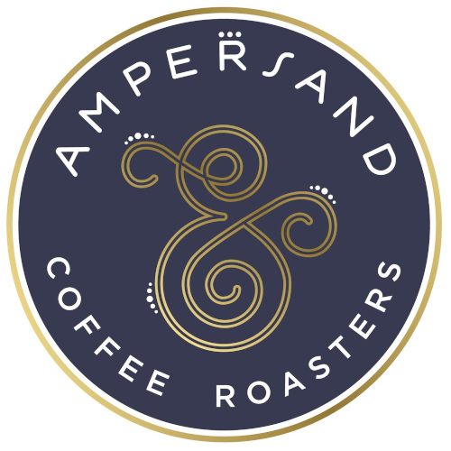 Logo of Ampersand Coffee Roasters with a stylized ampersand symbol on a dark blue background.